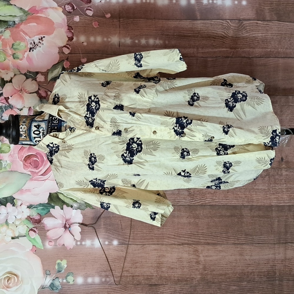 Crossings XL BUTTON DOWN SHIRT TROPICAL PRINT